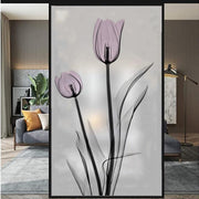 Pink tulip x-ray glass film on a window ā Lolli & Omi